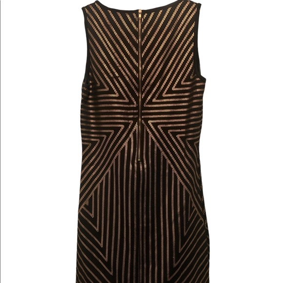 Mink Pink Knit Sheath Mini Dress Black and Rose Gold - Picture 5 of 6